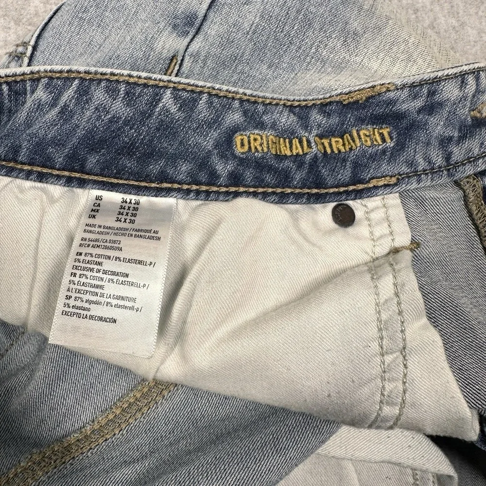 American Eagle‎ Extreme Flex Original Straight Men's 34x30 Light Wash Great fade